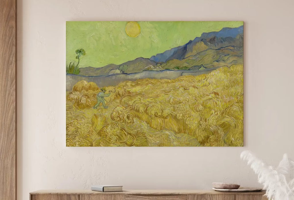 Vincent van Gogh Wheatfield With a Reaper. Printable Famous Art Print. Instant Download van Gogh Print. Vintage Art Landscape Painting. – Printable Wall Art