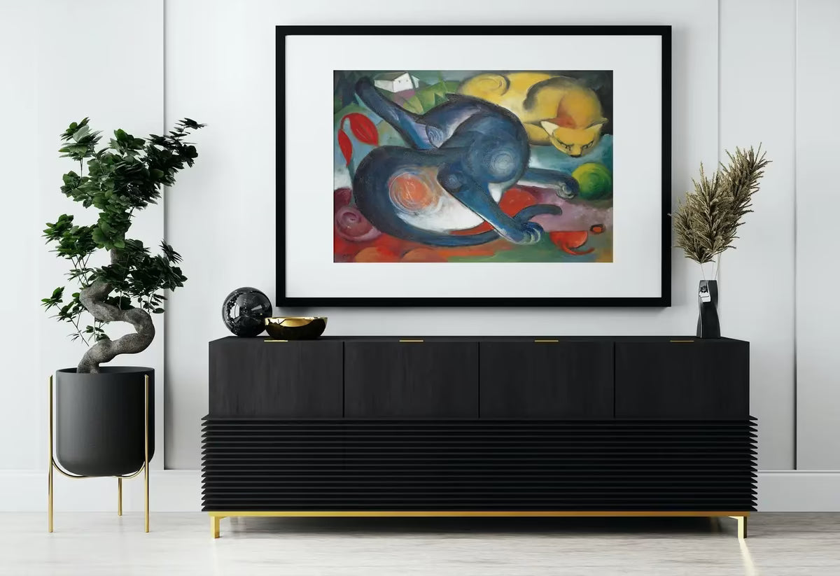 Vintage Abstract Cat Painting. Instant Download Colorful Surreal Cats Wall Art. Cats Abstract Antique Painting. Printable Famous Art Print – Printable Wall Art