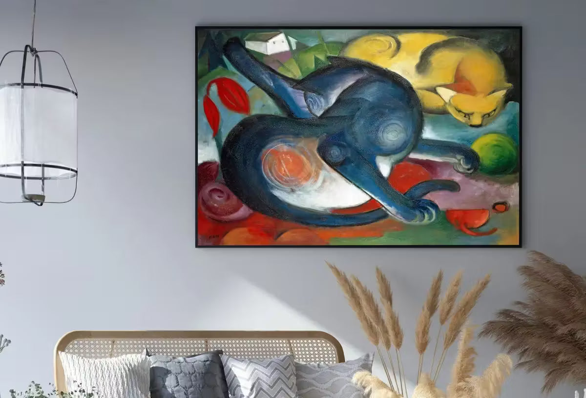 Vintage Abstract Cat Painting. Instant Download Colorful Surreal Cats Wall Art. Cats Abstract Antique Painting. Printable Famous Art Print – Printable Wall Art