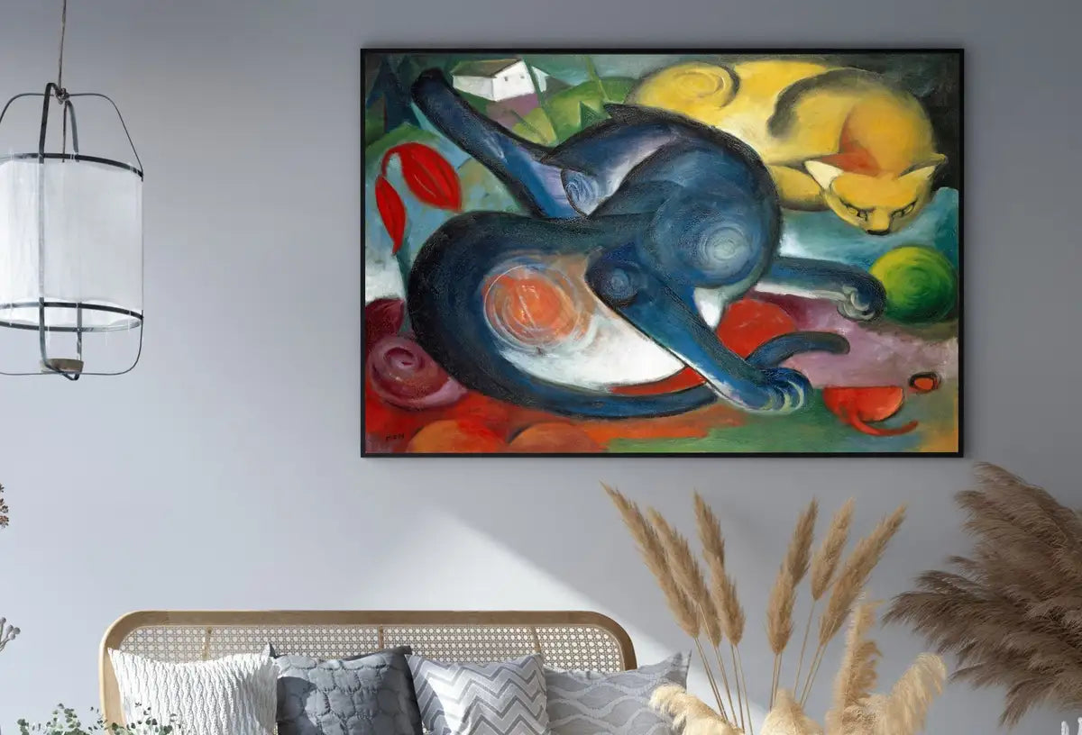 Vintage Abstract Cat Painting. Instant Download Colorful Surreal Cats Wall Art. Cats Abstract Antique Painting. Printable Famous Art Print – Printable Wall Art Digital Download