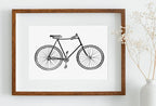 Included artwork preview showing first selection of artworks from Vintage Bike Print Bicycle Poster. Cycling Minimalist Black and White Wall Art. Retro Bicycle Print Digital Printable Art. Old Bike Poster.
