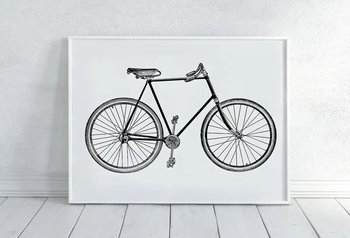 Vintage Bike Print Bicycle Poster. Cycling Minimalist Black and White Wall Art. Retro Bicycle Print Digital Printable Art. Old Bike Poster – Printable Wall Art Digital Download