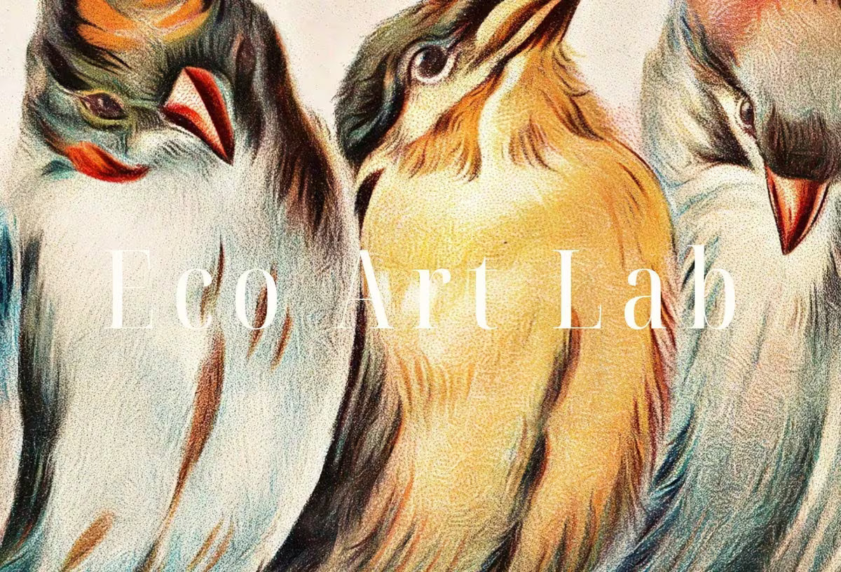 Vintage Birds Perched on Branch Painting. Instant Download Printable Wall Art. Bird Painting. Birds Decor Wall Art Prints. Birds Poster #1 – Printable Wall Art