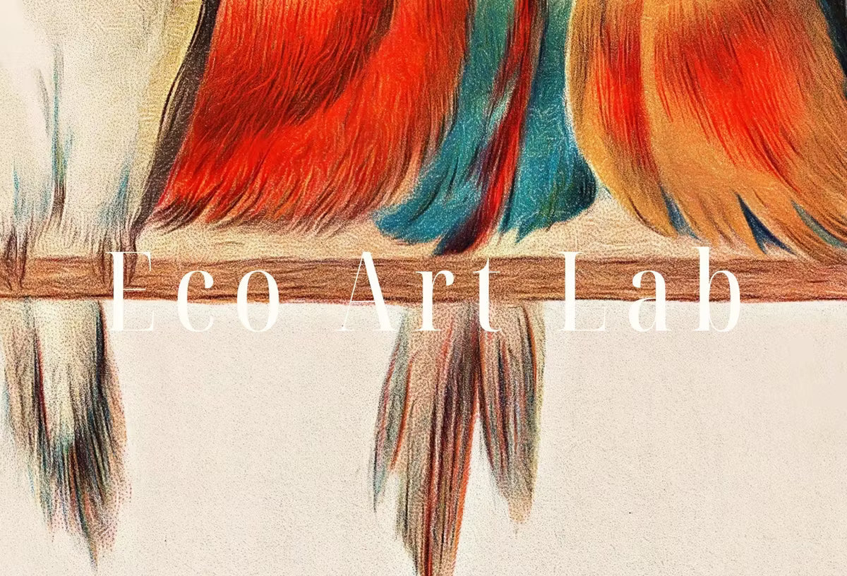 Vintage Birds Perched on Branch Painting. Instant Download Printable Wall Art. Bird Painting. Vertical Decor Wall Art Prints. Birds Poster – Printable Wall Art