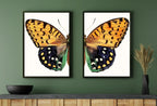 Included artwork preview showing first selection of artworks from Vintage Butterfly Print, Butterfly Wall Art, Insect Art Nature Phototgraphy, Retro Antique Illustration, Printable Wall Art Set of 2 Prints.