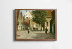 Vintage Country Oil Painting, Rustic European Village Print. Antique Painting Street Scene Village Road Print. Vintage Landscape Wall Art – Printable Wall Art