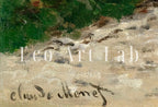 Detail view of artwork from Vintage Country Painting, Rustic European Village Print. Claude Monet Painting Street Scene Village Road Print. Vintage Landscape Wall Art. (variation 1)