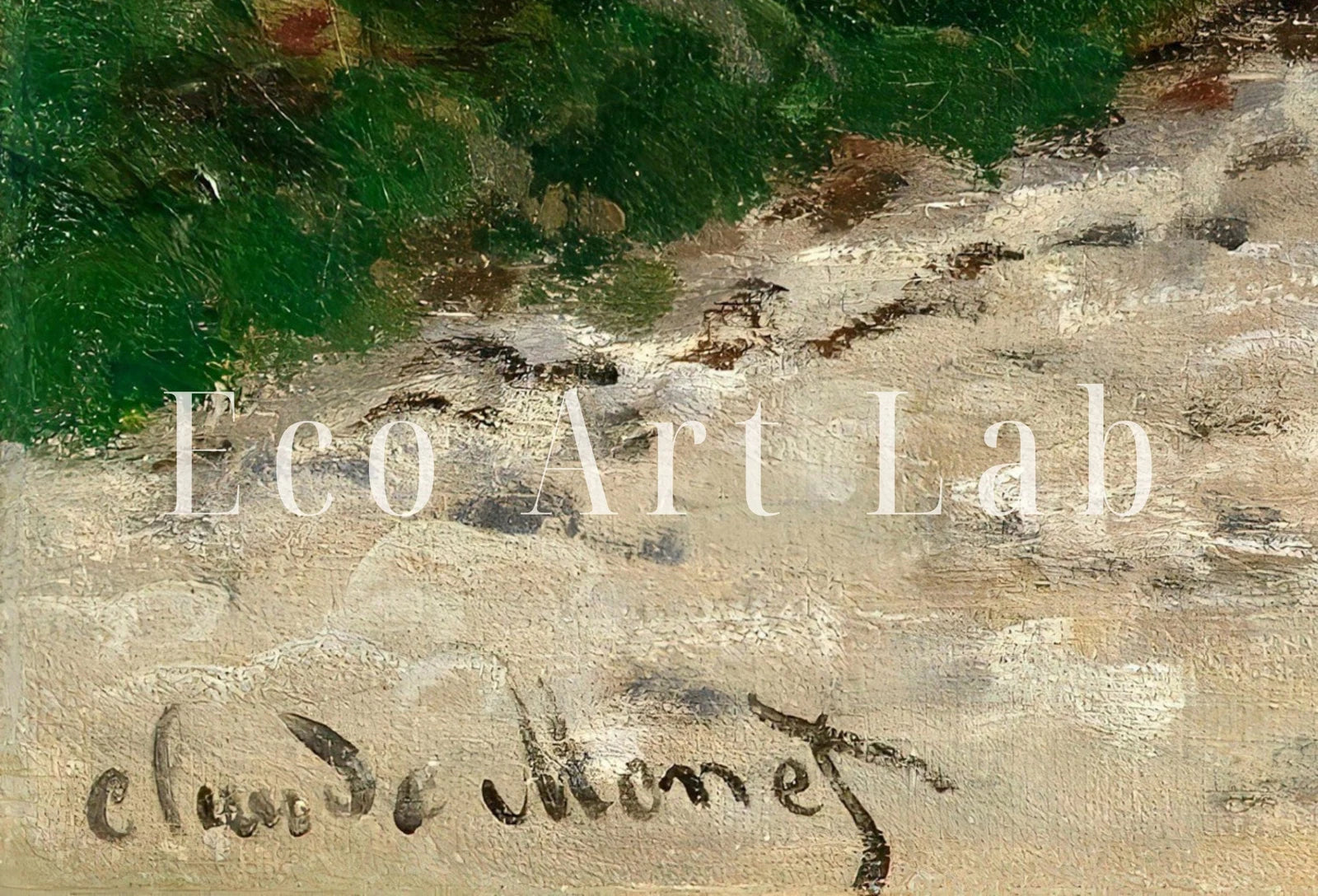 Peinture de campagne vintage, impression de village européen rustique. Scène de rue peinte par Claude Monet, impression de Village Road. Art mural de paysage vintage.