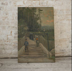 Second included artwork preview from Vintage Country Painting, Rustic van Gogh Paris Print. Antique Oil Painting Country Scene Village Road Print. Vintage Landscape Wall Art featuring various scenes.