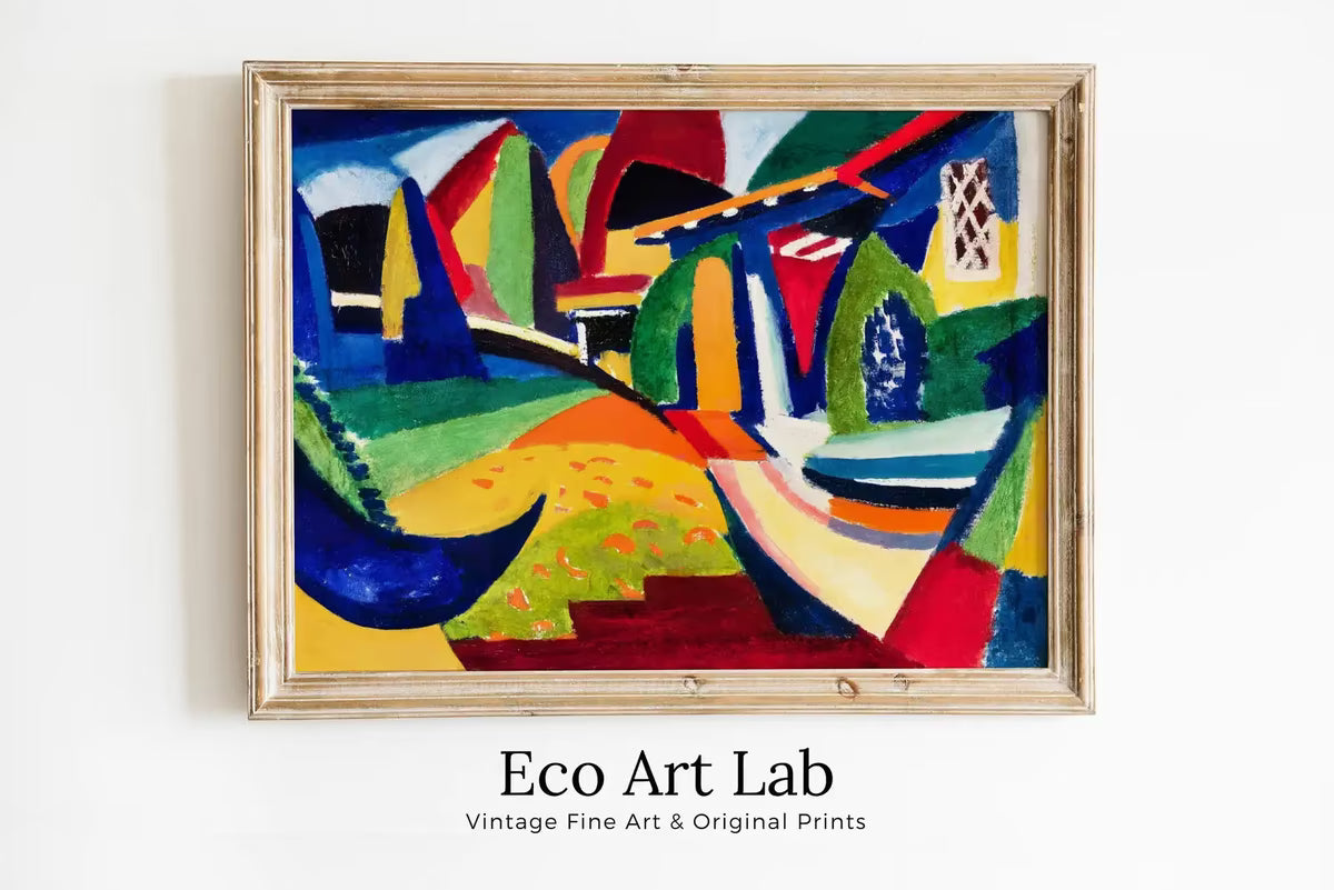 Vintage Cubism Colorful Abstract Painting. Printable Wall Art. Instant Download Geometric Abstract Art. Fauvism Abstract Aesthetic Wall Art – Printable Wall Art