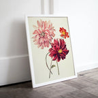 Included artwork preview showing first selection of artworks from Vintage Dahlia Printable Wall Art. Pink & Red Dahlias Painting. Instant Download Floral Illustration Botanical Print. Printable Flower Art.