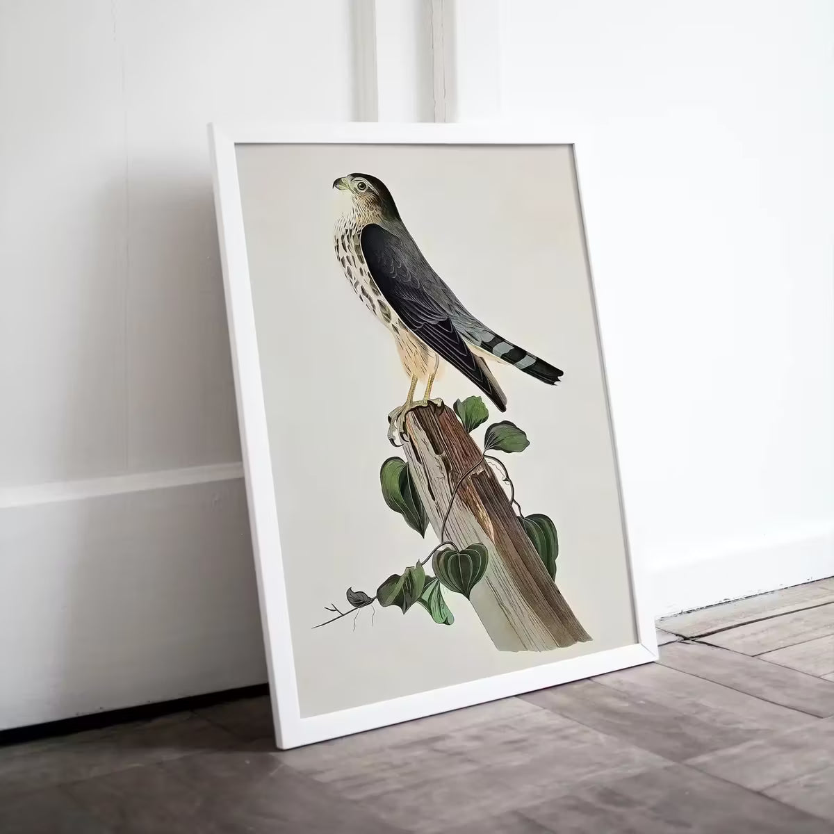 Vintage Falcon Perched on Branch Painting. Instant Download Printable Wall Art. Bird Painting. Merlin Falcon Wall Art Prints. Birds Poster – Printable Wall Art