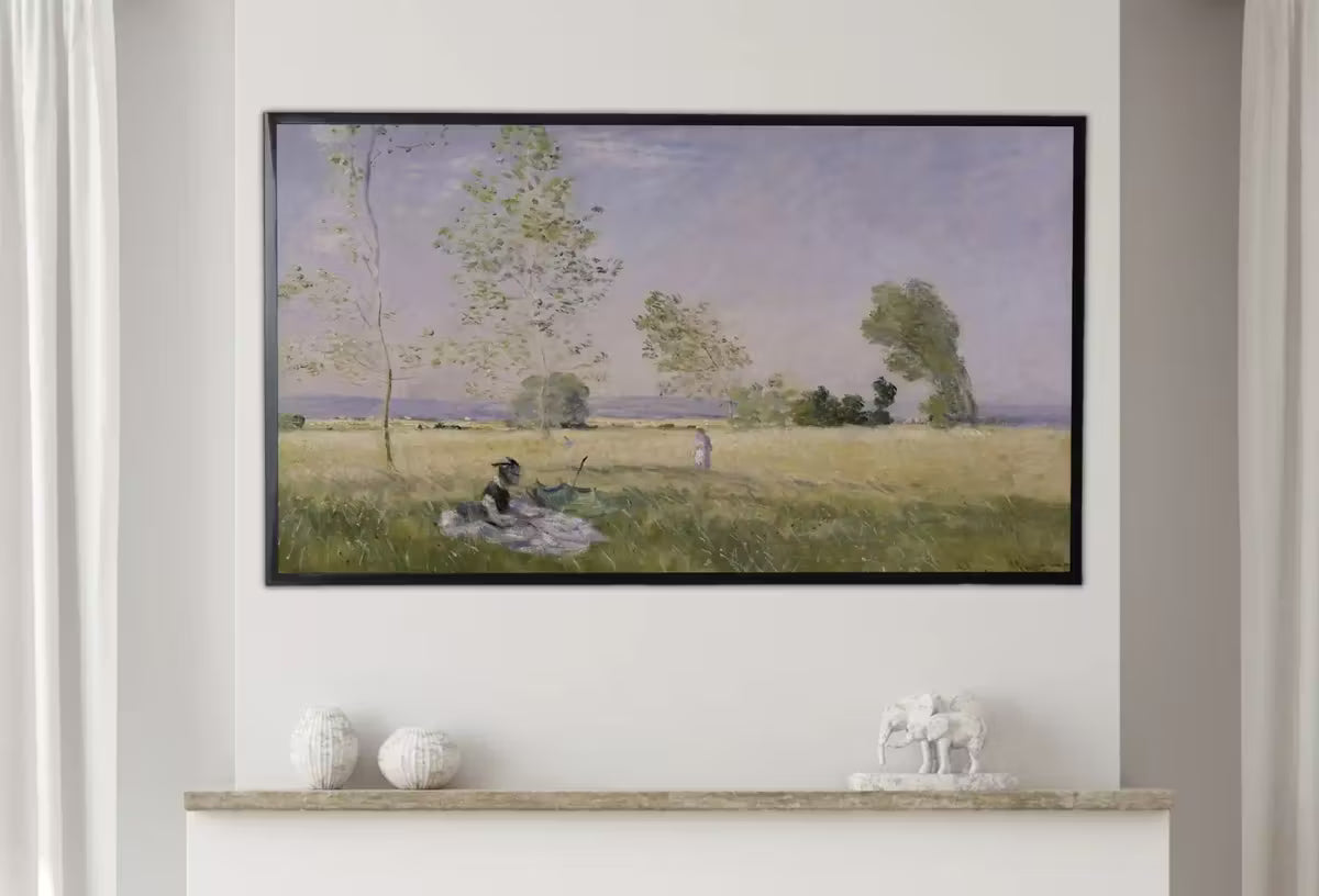 Vintage Frame TV Claude Monet. Meadow at Bezons. Summer Landscape Painting. Monet 4K painting for Samsung Frame TV. Instant Download – Frame TV  Art