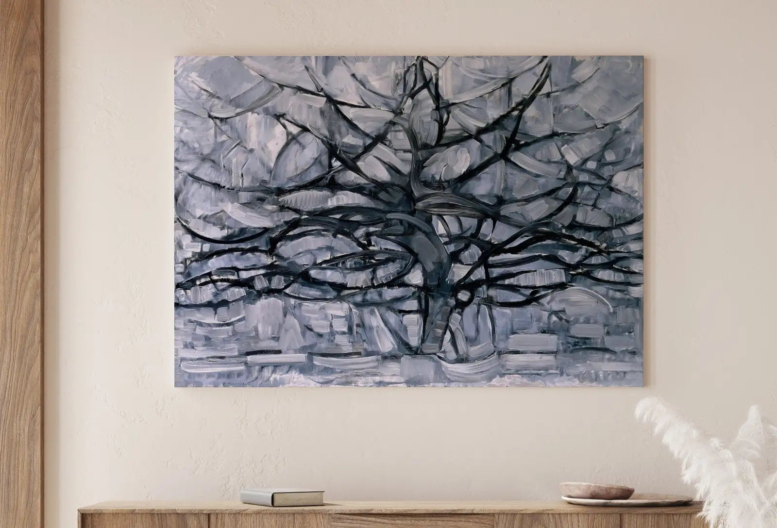 Arbre Gris Vintage, Peinture Abstraite Célèbre - Impressions d’Art Minimal à Imprimer. Art Mural Esthétique. Affiche d’Abstractionnisme Fauve Minimaliste.