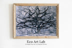 Framed view of Vintage Gray Tree Abstract Famous Painting Art Print. Printable Minimal Art Prints. Aesthetic Wall Art. Minimalist Abstract Fauvism Poster – printable wall art digital download.