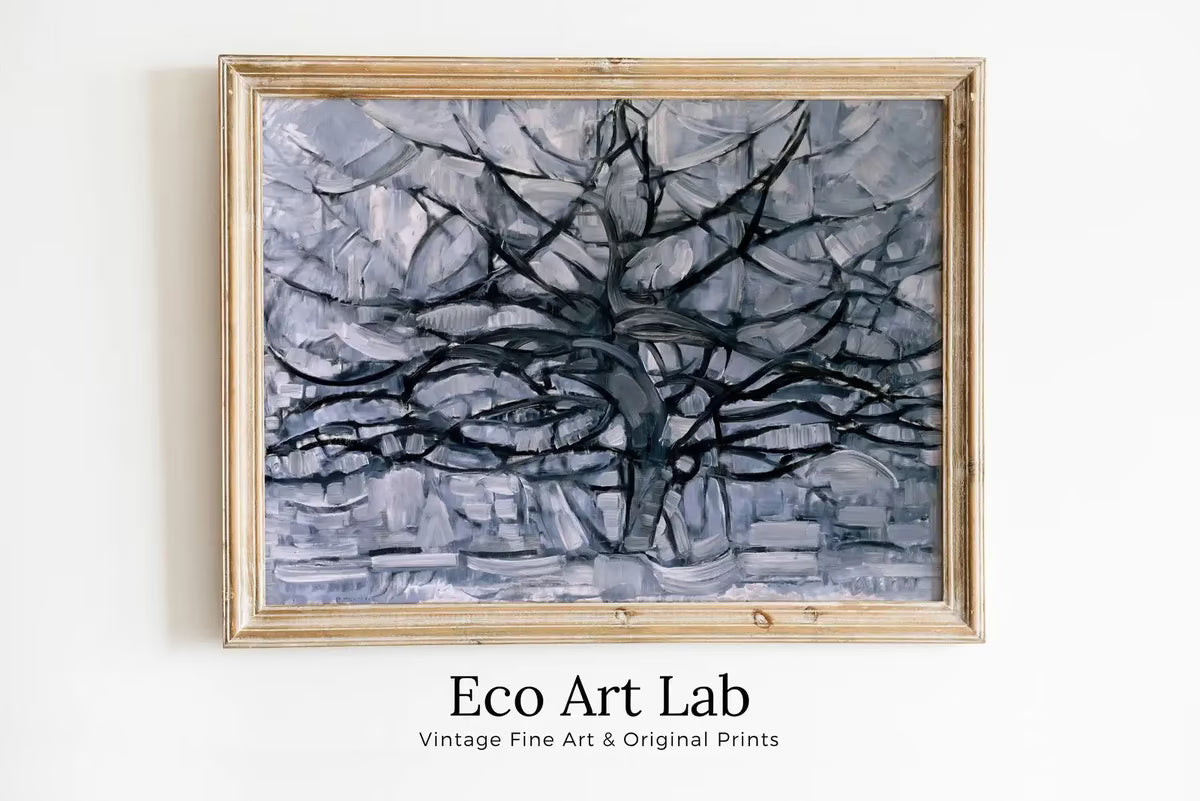 Vintage Gray Tree Abstract Famous Painting Art Print. Printable Minimal Art Prints. Aesthetic Wall Art. Minimalist Abstract Fauvism Poster – Printable Wall Art