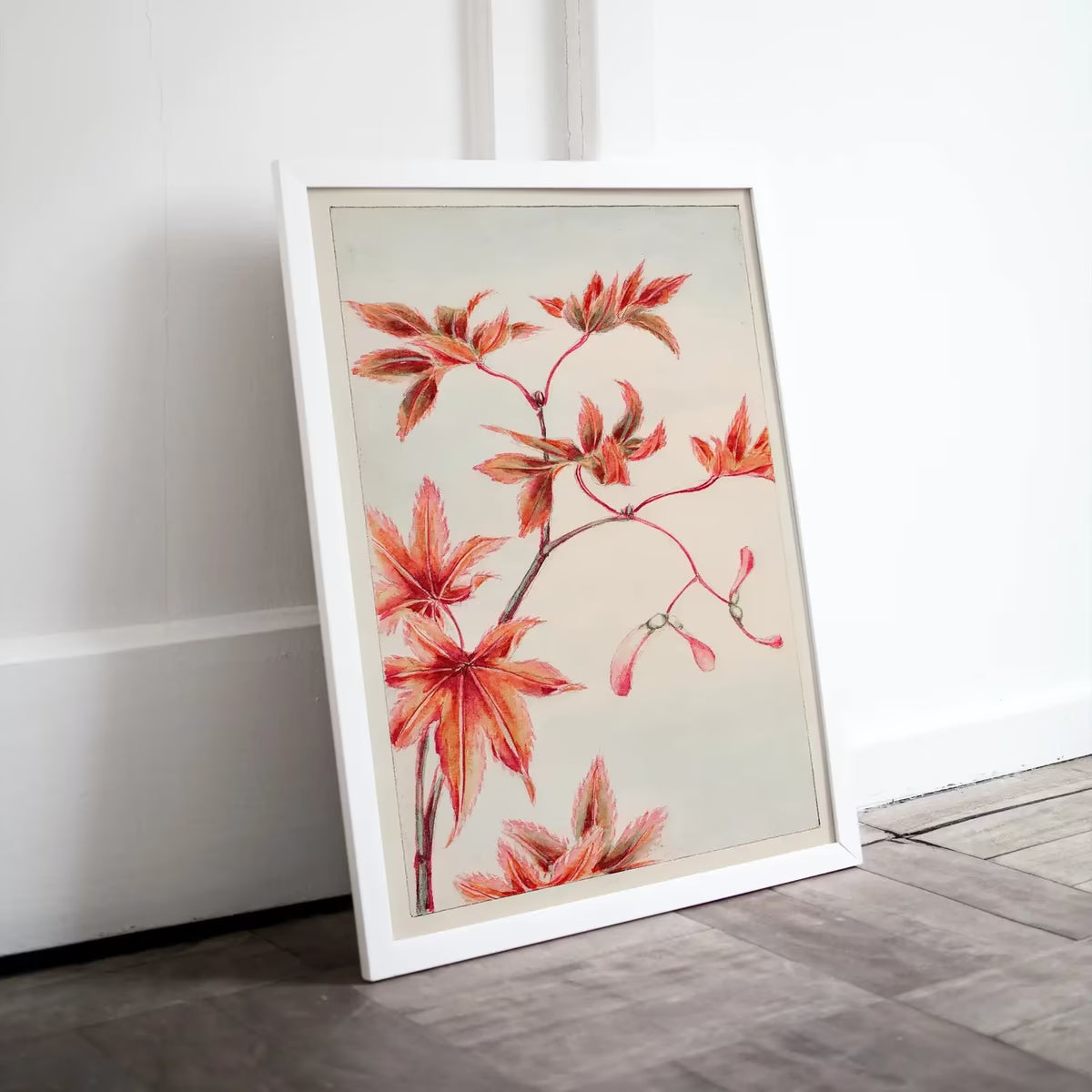 Vintage Japanese Botanical Art Maple Tree Branch Painting Printable Wall Art. Leaves Decor Antique Japanese Art. Botanical Print Wall Art – Printable Wall Art
