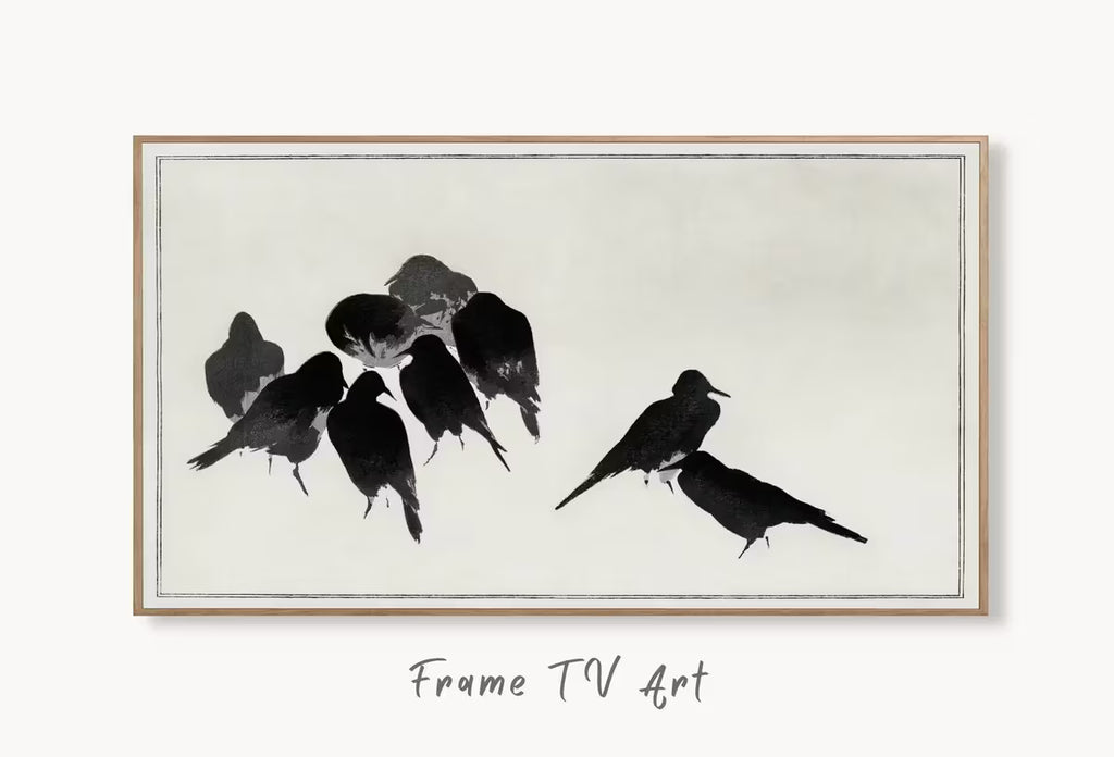 Vintage Japanese Crows Illustration Frame TV Art. Vintage Japanese Painting Samsung Art TV,  for Samsung Frame, Frame TV Art – Frame TV  Art