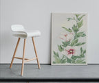 Detail view of artwork from Vintage Japanese Flower Art Hibiscus Painting Printable Wall Art. Instant Download Antique Japanese Art. Botanical Print Floral Wall Art. (variation 1)