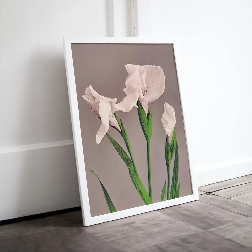 Vintage Japanese Flower Art White Irises Painting Printable Wall Art. Instant Download Antique Japanese Art. Botanical Print Floral Wall Art – Printable Wall Art