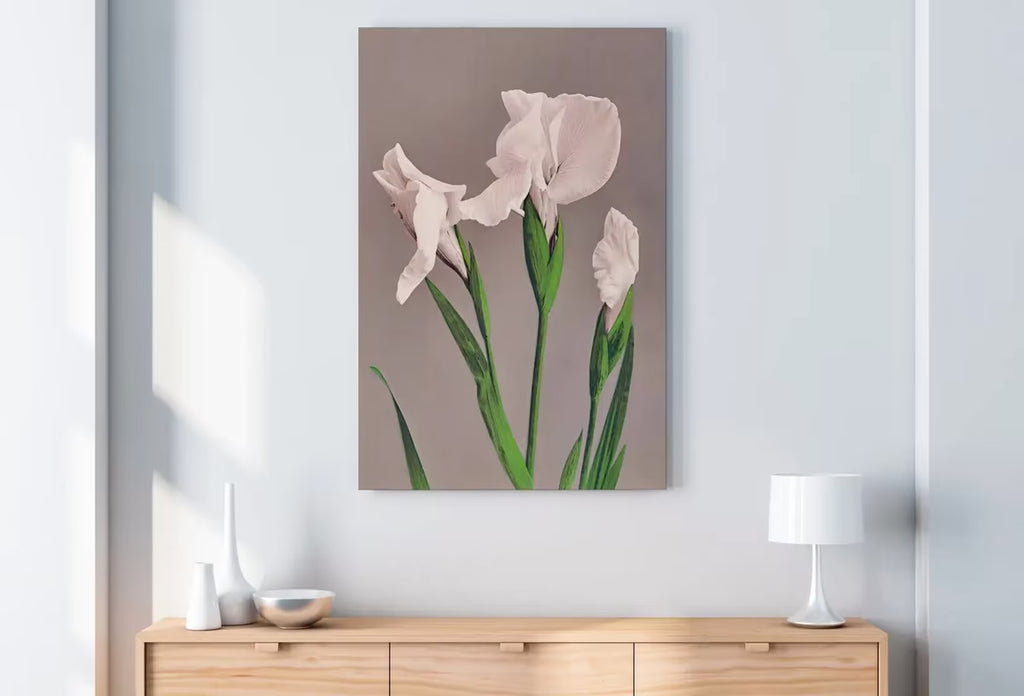 Vintage Japanese Flower Art White Irises Painting Printable Wall Art. Instant Download Antique Japanese Art. Botanical Print Floral Wall Art – Printable Wall Art