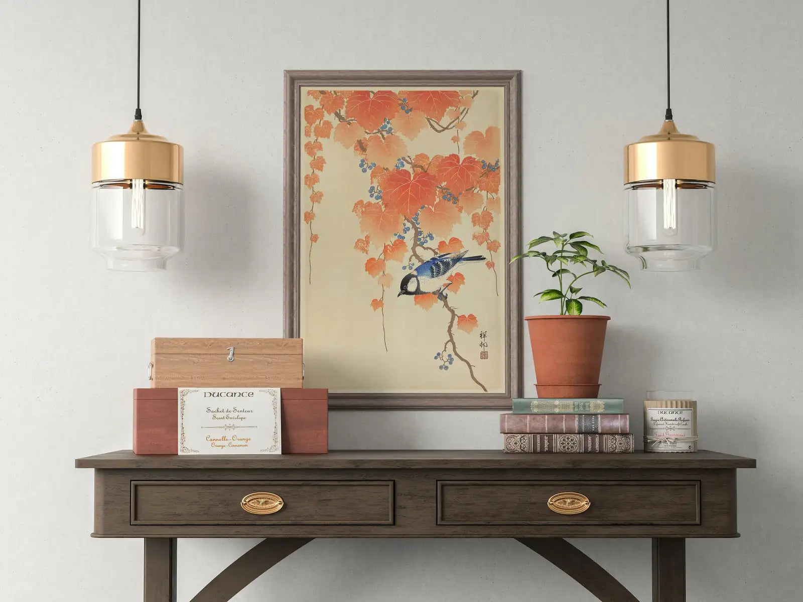 Vintage Japanese Painting. Blue Bird on Branch. Japanese Wall Art Printable Poster. 20th Century Japanese Vintage Spring Wall Art, Bird Art – Printable Wall Art Digital Download – Digital Download