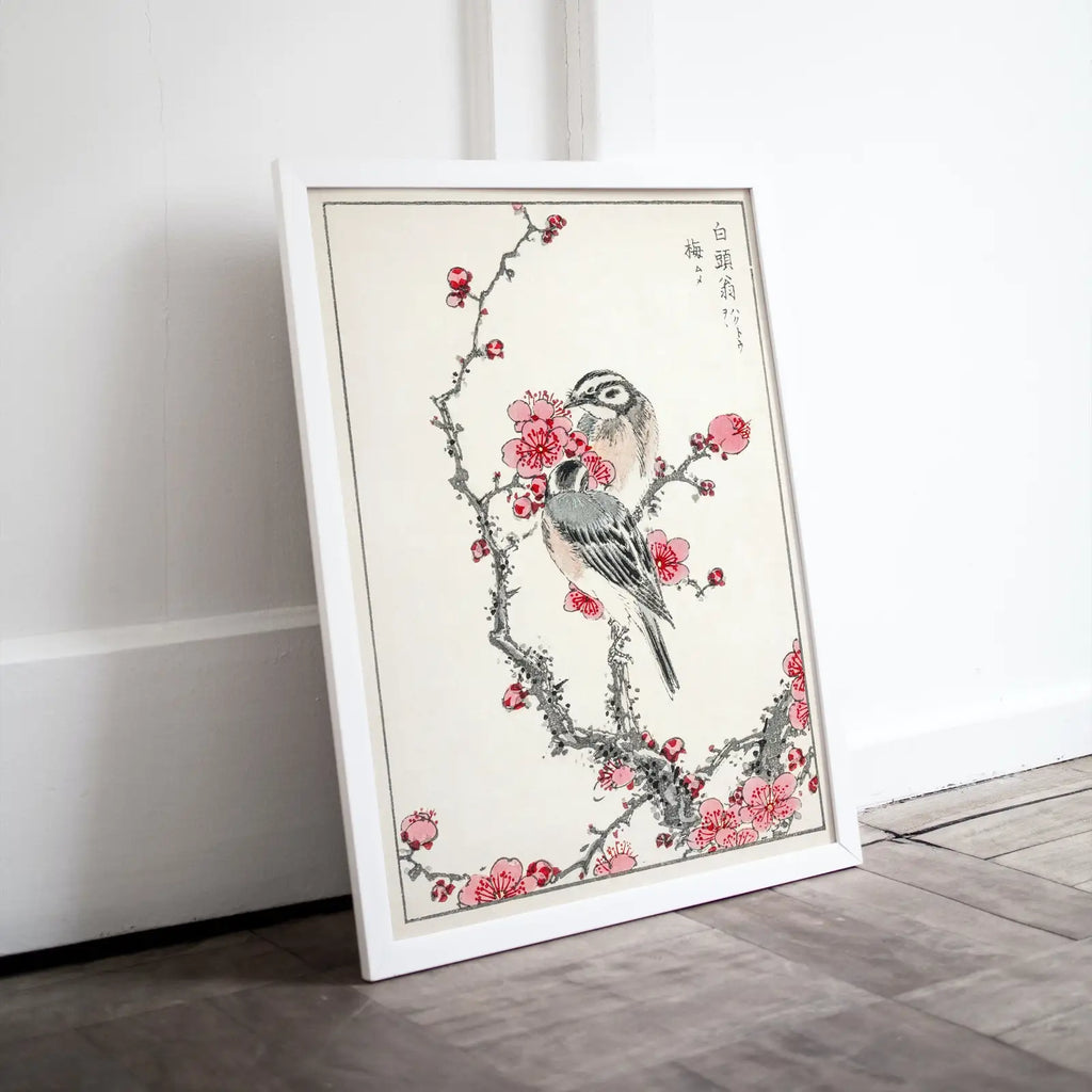 Second included artwork preview from Vintage Japanese Painting. Pine Bunting and Plum Tree. Japanese Wall Art Printable Poster. 19th Century Japanese Vintage Wall Art, Bird Art featuring various scenes.