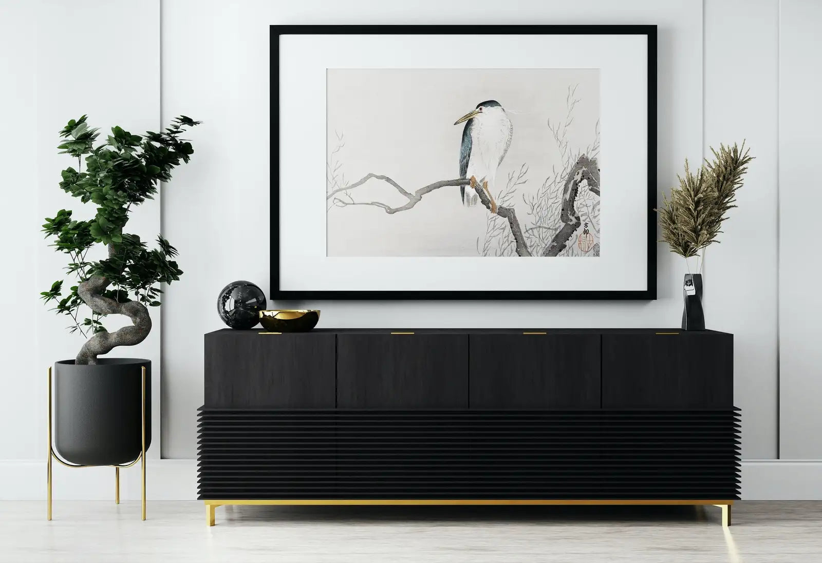 Vintage Japanese Painting. Quack on Erratic Branch. Japanese Wall Art Printable Poster. 19th Century Japanese Vintage Wall Art, Bird Art – Printable Wall Art Digital Download