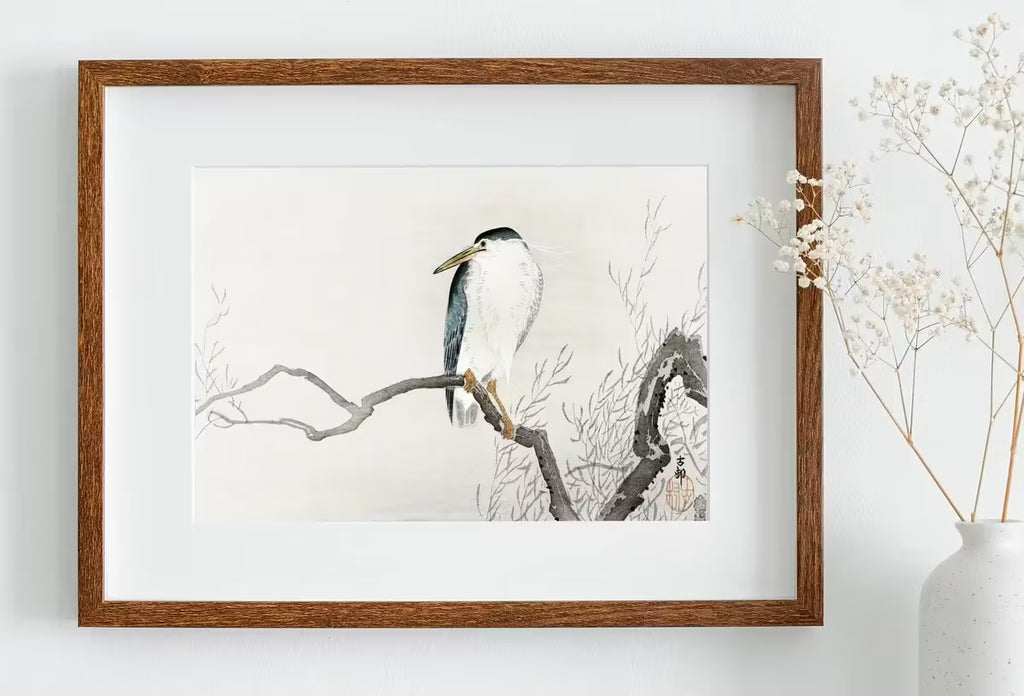 Vintage Japanese Painting. Quack on Erratic Branch. Japanese Wall Art Printable Poster. 19th Century Japanese Vintage Wall Art, Bird Art – Printable Wall Art