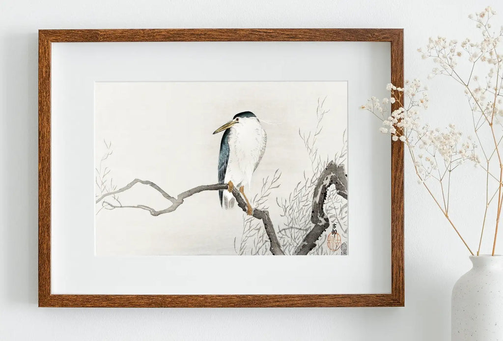 Vintage Japanese Painting. Quack on Erratic Branch. Japanese Wall Art Printable Poster. 19th Century Japanese Vintage Wall Art, Bird Art – Printable Wall Art Digital Download