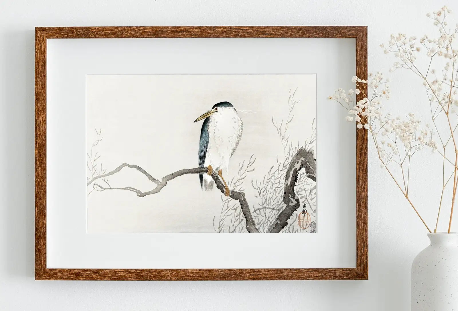 Vintage Japanese Painting. Quack on Erratic Branch. Japanese Wall Art Printable Poster. 19th Century Japanese Vintage Wall Art, Bird Art – Printable Wall Art Digital Download