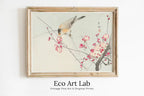 Vintage Japanese Painting. Songbird on Blossom Branch. Japanese Wall Art Printable Poster. 20th Century Japanese Vintage Wall Art, Bird Art – Printable Wall Art