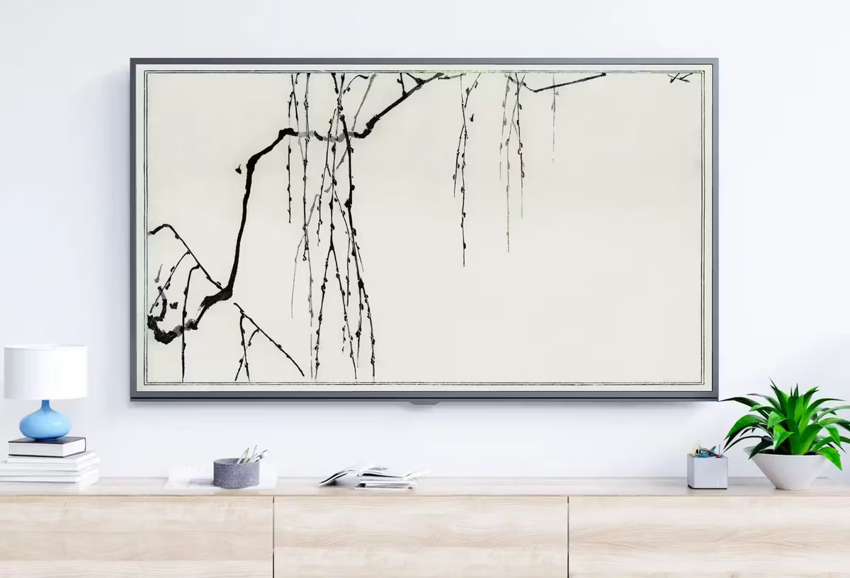Vintage Japanese Painting Tree Branches Frame TV Art. Vintage Japanese Illustration Samsung Art TV,  for Samsung Frame – Frame TV  Art