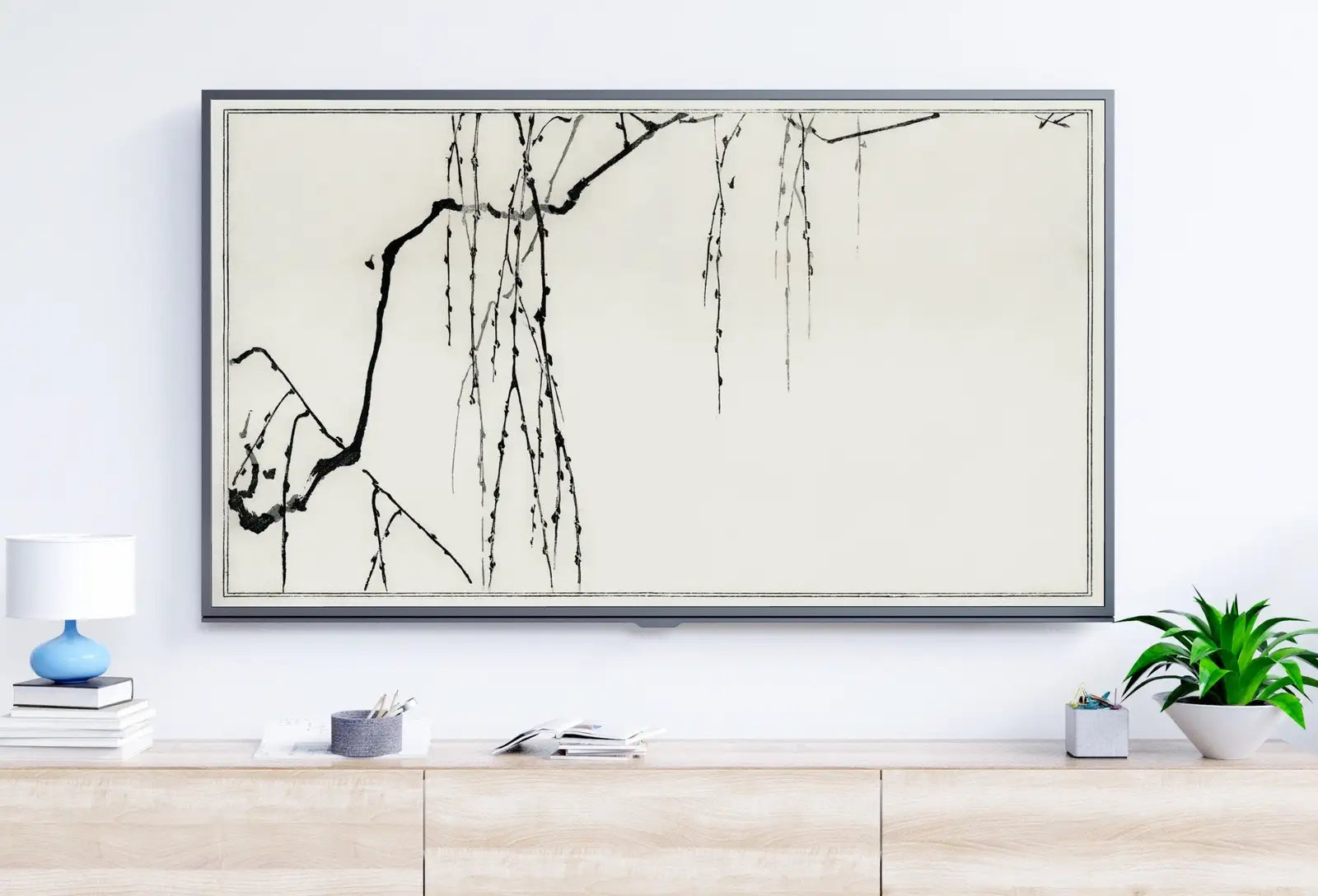 Included artwork preview showing first selection of artworks from Vintage Japanese Painting Tree Branches Frame TV Art. Vintage Japanese Illustration Samsung Art TV, Digital Download for Samsung Frame.