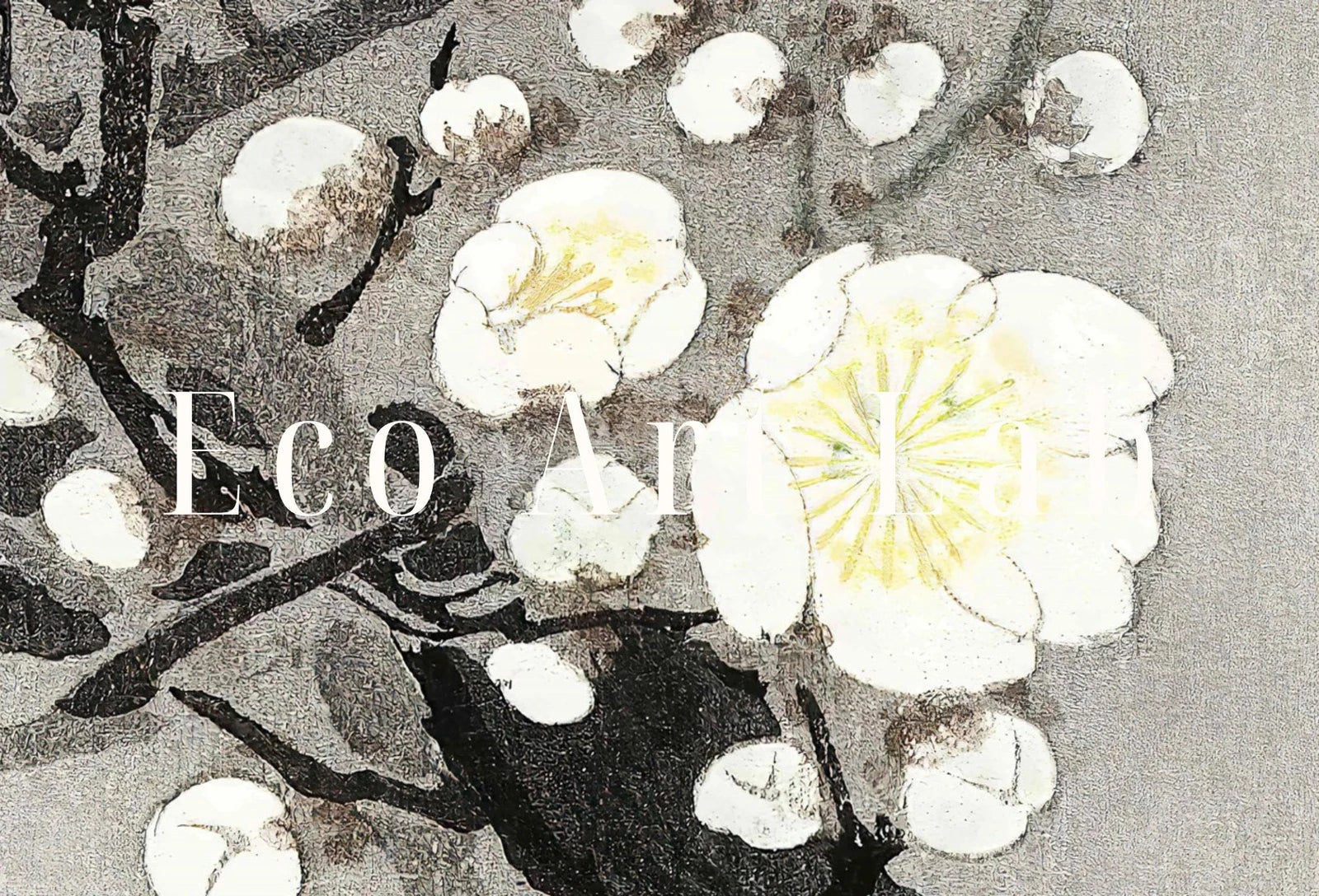 Art mural japonais vintage - Fleurs de prunier : Une illustration d’art japonais antique représentant des fleurs de prunier. Téléchargement instantané.