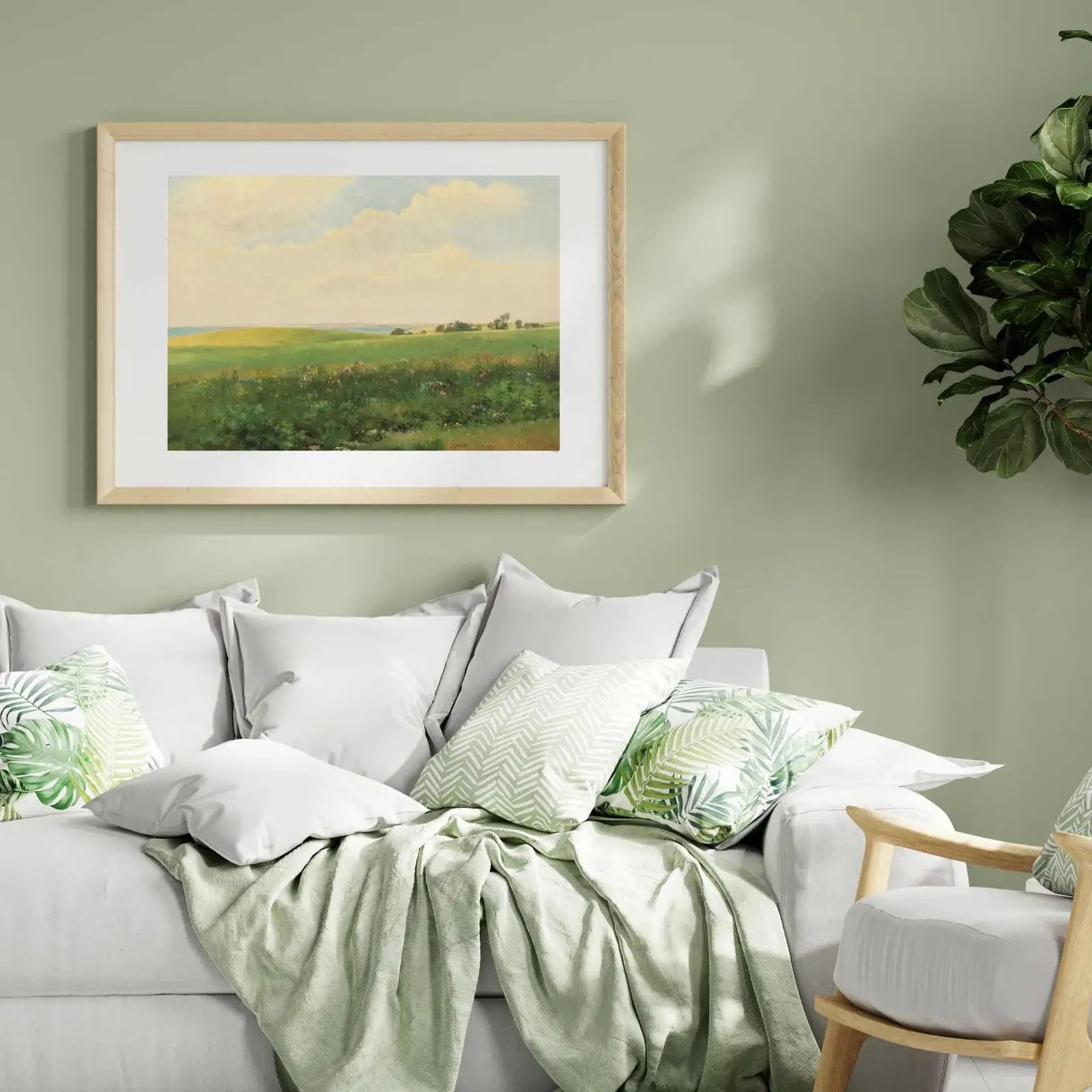 Included artwork preview showing first selection of artworks from Vintage Landscape Art Print. (variation 1)