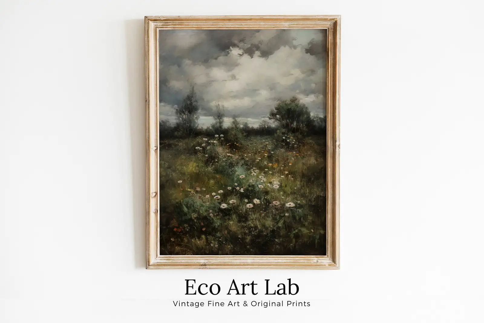 Vintage Landscape Art Print | Wildflower Field Printable Art | Digital Download | Floral Country Field Wall Art | Landscape Oil Painting – Printable Wall Art Digital Download – Digital Download