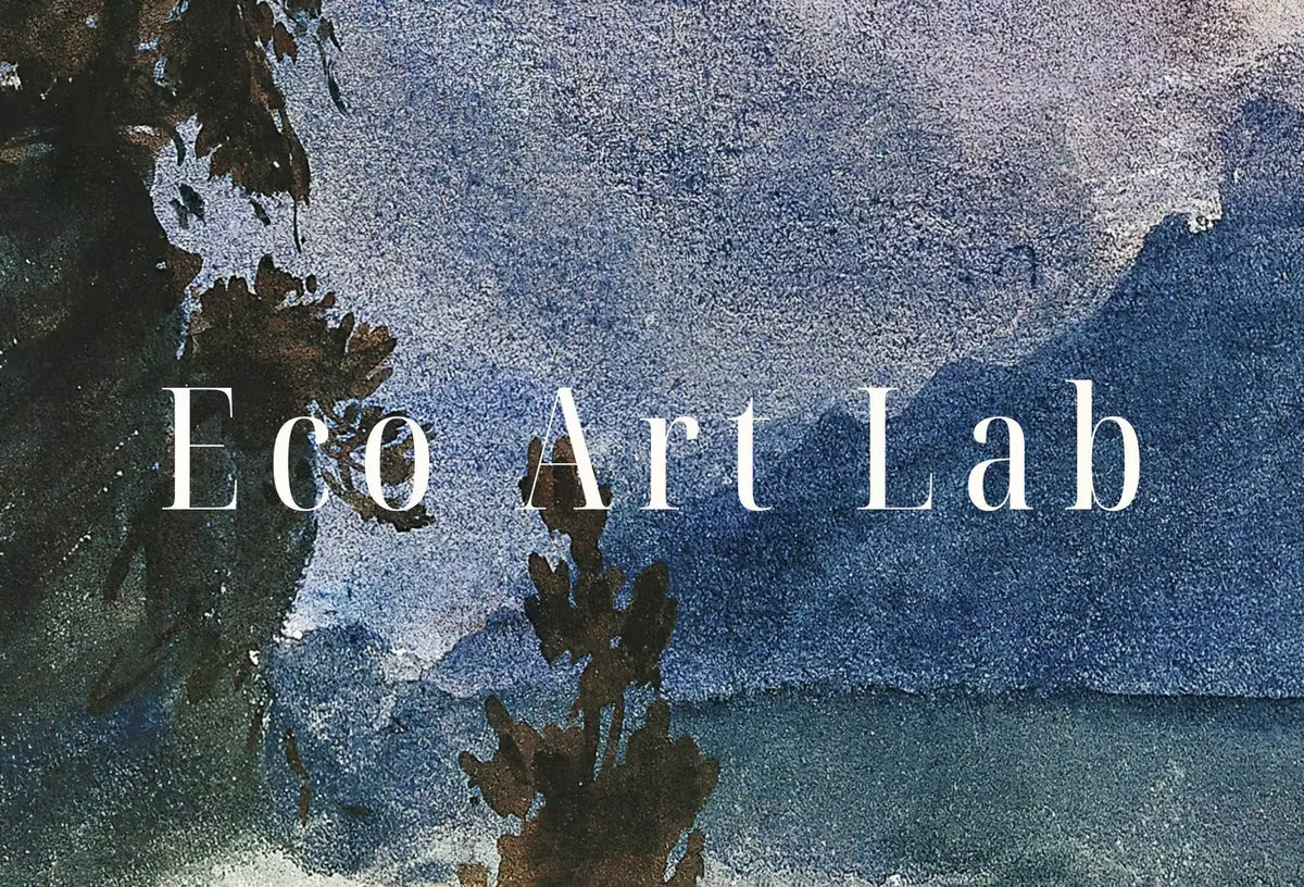 Vintage Landscape Lake Sunrise with Mountain Watercolor Wall Art Digital Print. Abstract Printable Art Instant Download watercolor landscape – Printable Wall Art