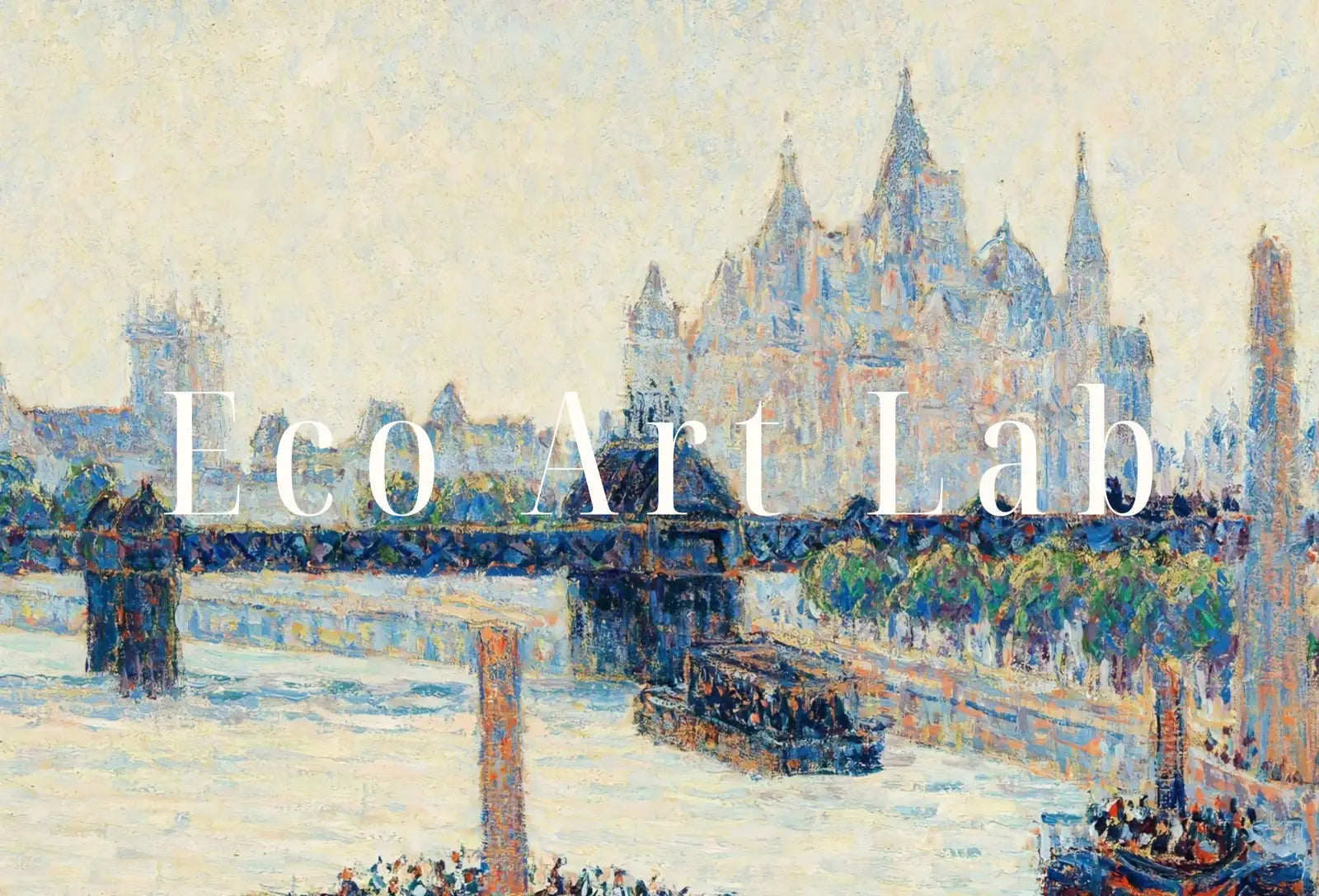 Vintage London Landscape Painting. Printable Wall Art. Charing Cross Bridge. Home or Office Decor, Print Digital Art Instant Download. – Printable Wall Art Digital Download – Digital Download