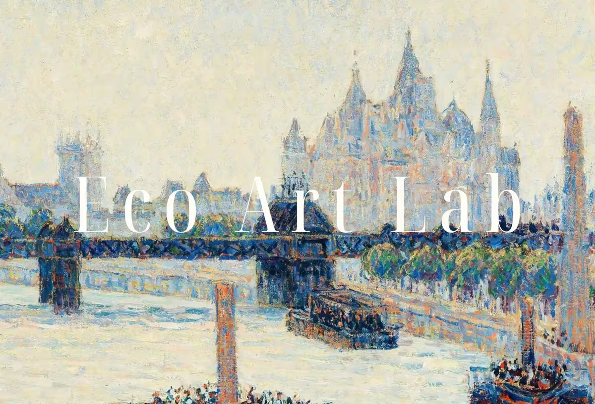 Vintage London Landscape Painting. Printable Wall Art. Charing Cross Bridge. Home or Office Decor, Print Digital Art Instant Download. – Printable Wall Art