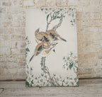 Detail view of artwork from Vintage Meadow Bunting and Pear Flower Japanese Painting. Japanese Wall Art Printable Poster. 19th Century Japanese Birds Vintage Wall Art. (variation 1)