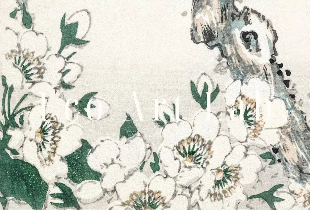 Vintage Meadow Bunting and Pear Flower Japanese Painting. Japanese Wall Art Printable Poster. 19th Century Japanese Birds Vintage Wall Art – Printable Wall Art