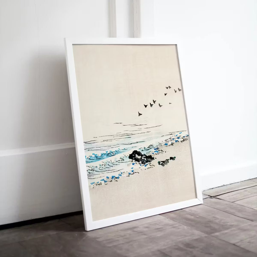 Vintage Minimalist Beach Japanese Painting Printable Wall Art. Instant Download Antique Japanese Art. 19th Century Japanese Vintage Wall Art – Printable Wall Art