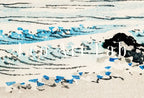 Detail view of artwork from Vintage Minimalist Beach Japanese Painting Printable Wall Art. Instant Download Antique Japanese Art. 19th Century Japanese Vintage Wall Art. (variation 1)