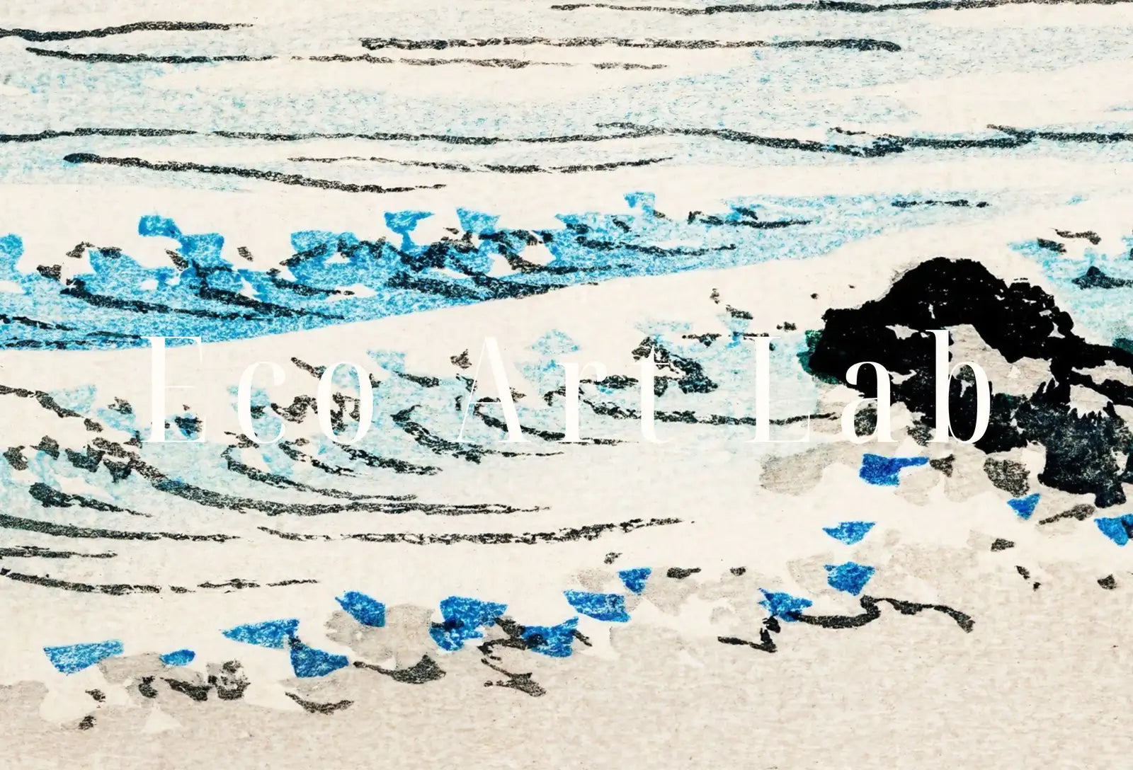 Tableau 4K pour Samsung Frame TV - Peinture Minimaliste Vintage de Plage Japonaise. Téléchargement instantané. Art japonais antique du XIXe siècle. Art mural vintage japonais.