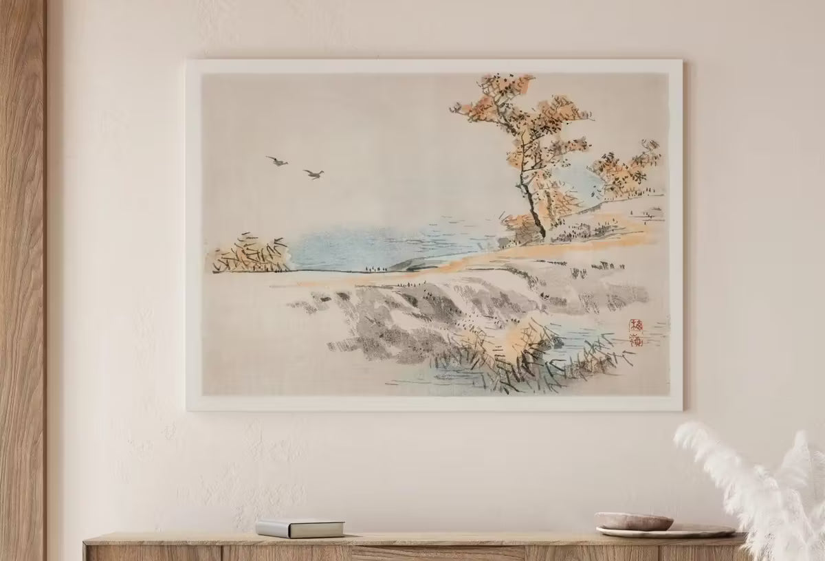 Vintage Minimalist Japanese Painting. Printable Wall Art. Instant Download Antique Landscape Art. 19th Century Japanese Vintage Wall Art – Printable Wall Art