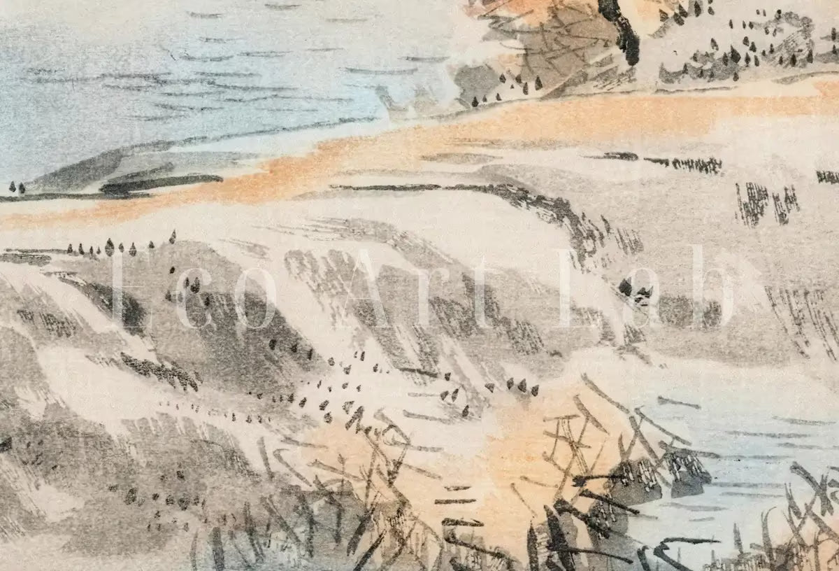 Vintage Minimalist Japanese Painting. Printable Wall Art. Instant Download Antique Landscape Art. 19th Century Japanese Vintage Wall Art – Printable Wall Art