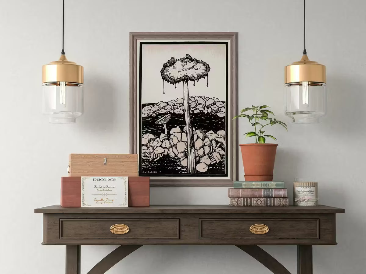 Vintage Mushroom Painting. Art Nouveau Print Wall Art. Instant Download Printable Art. Mushroom Art Print Retro Trippy Painting Poster – Printable Wall Art