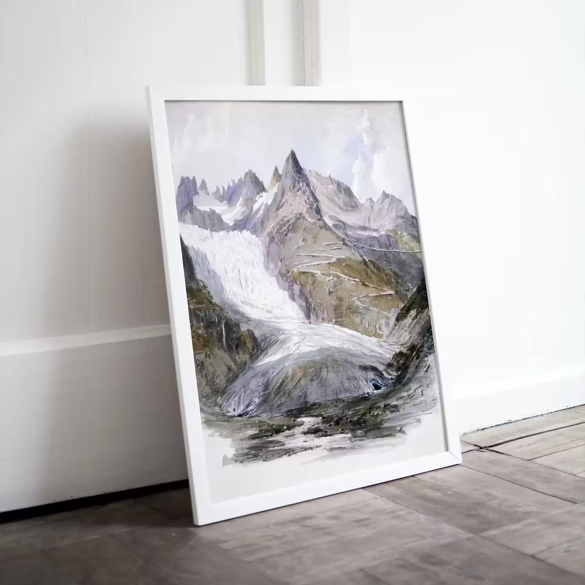 Vintage Muted Mountain Painting Landscape Digital Print. Antique Neutral Watercolor Rustic Country Printable Wall Art. Downloadable Art – Printable Wall Art