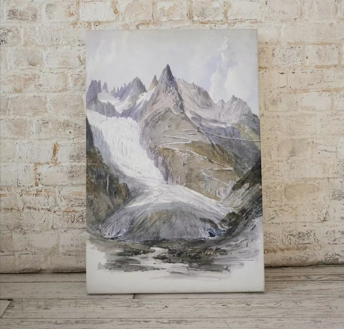 Vintage Muted Mountain Painting Landscape Digital Print. Antique Neutral Watercolor Rustic Country Printable Wall Art. Downloadable Art – Printable Wall Art